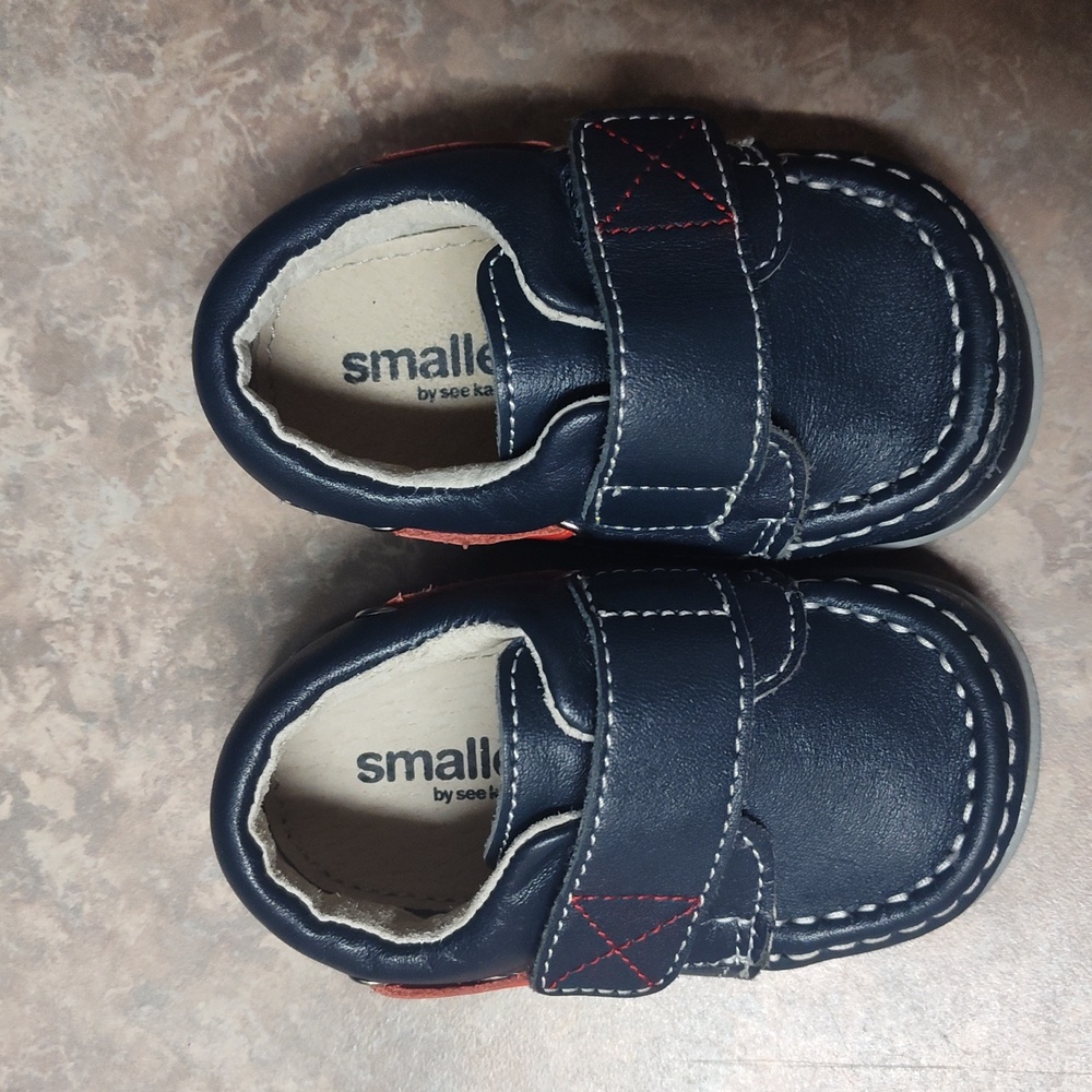 See Kai Run Navy Blue and Red Baby Walker Shoes